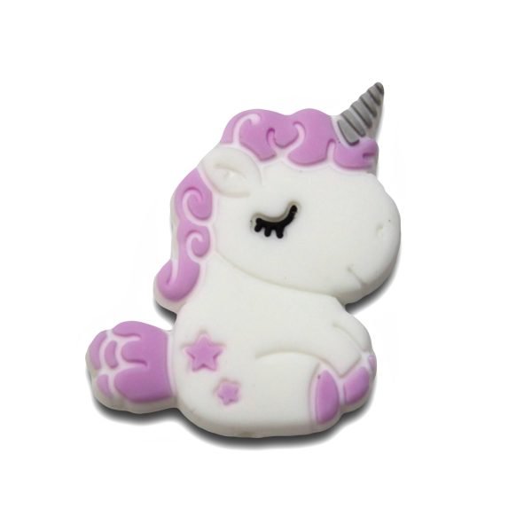 Силіконова бусинка, бусина для прорізувача зубів - Міні єдиноріг Лаванда - Зображення 1