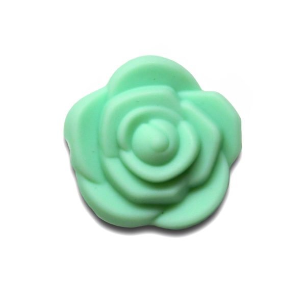 Силіконова бусинка, бусина для прорізувача зубів - Розочка мал. М'ятна - Зображення 1