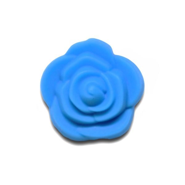 Силіконова бусинка, бусина для прорізувача зубів - Розочка мал. Блакитна - Зображення 1
