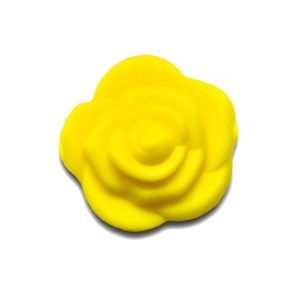Силіконова бусинка, бусина для прорізувача зубів – Розочка мал. Жовта
