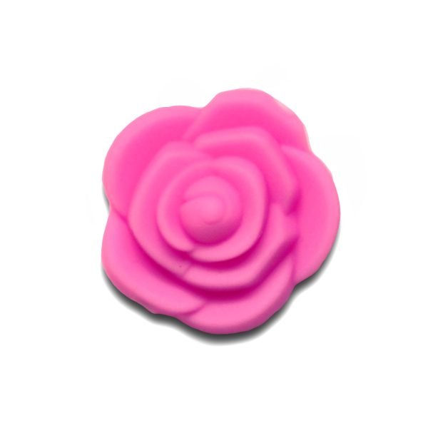 IMG_3192 Силиконовая бусинка, бусина для прорезывателя зубов - Розочка мал. Розовая — изображение 1