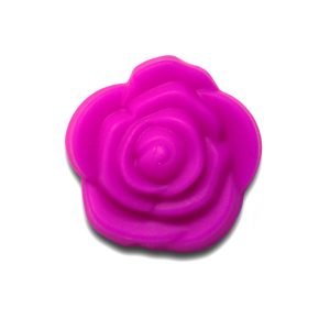 Силіконова бусинка, бусина для прорізувача зубів – Розочка мал. Малинова