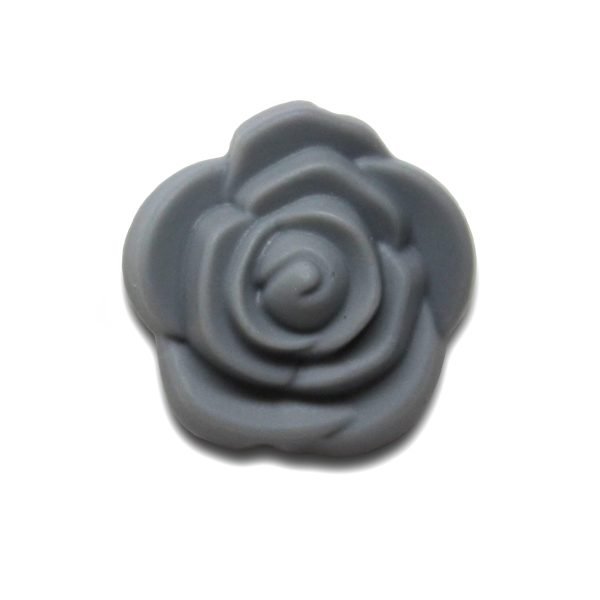 Силіконова бусинка, бусина для прорізувача зубів - Розочка мал. Сіра темна - Зображення 1