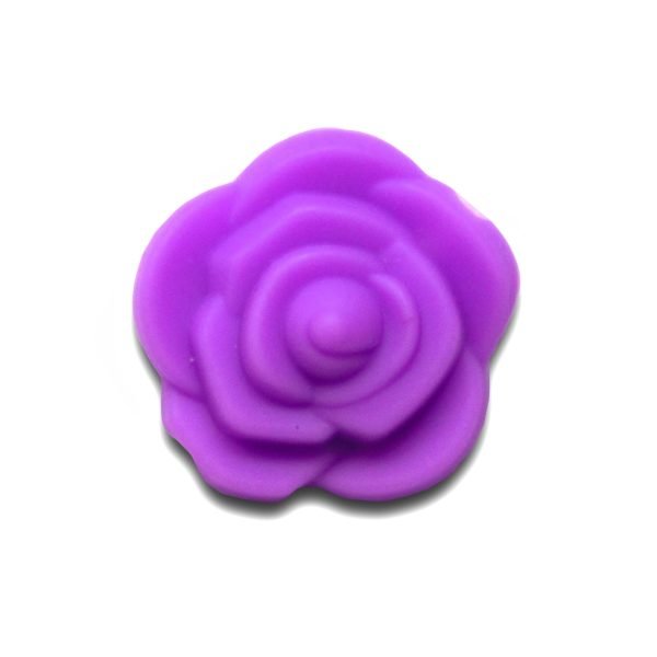 Силіконова бусинка, бусина для прорізувача зубів - Розочка мал. Фіолетова - Зображення 1