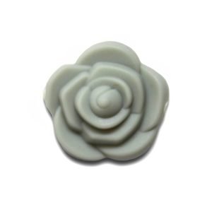 Силіконова бусинка, бусина для прорізувача зубів – Розочка мал. Сіра світла