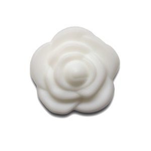 Силіконова бусинка, бусина для прорізувача зубів – Розочка мал. Біла