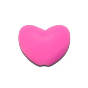 Силіконова бусинка, бусина для прорізувача зубів – Серце Рожеве
