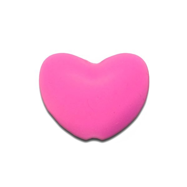 Силиконовая бусинка, бусина для прорезывателя зубов - Сердце Розовое — изображение 1