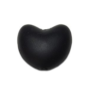 Силіконова бусинка, бусина для прорізувача зубів – Серце Чорне