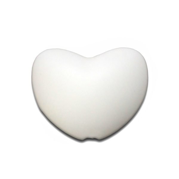 Силіконова бусинка, бусина для прорізувача зубів - Серце Біле - Зображення 1