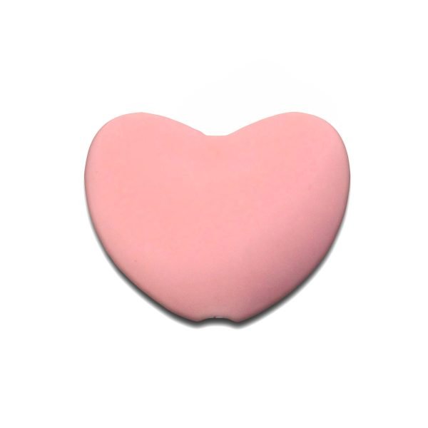 Силиконовая бусинка, бусина для прорезывателя зубов - Сердце Розовый кварц — изображение 1