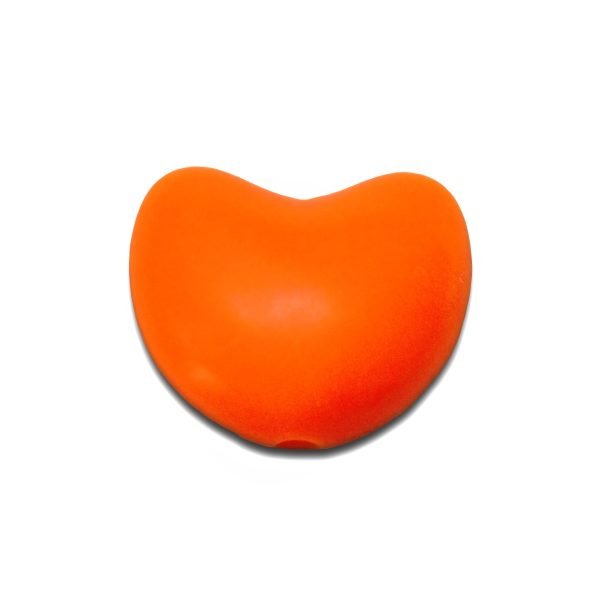 Силиконовая бусинка, бусина для прорезывателя зубов - Сердце Оранжевое — изображение 1