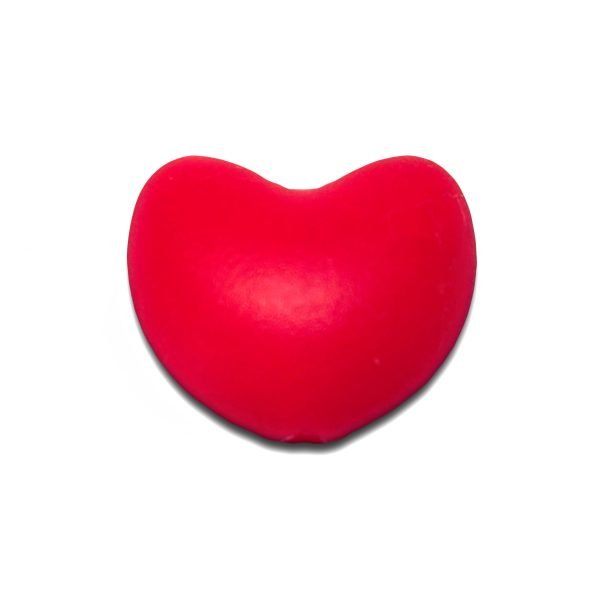 Силіконова бусинка, бусина для прорізувача зубів - Серце Червоне - Зображення 1