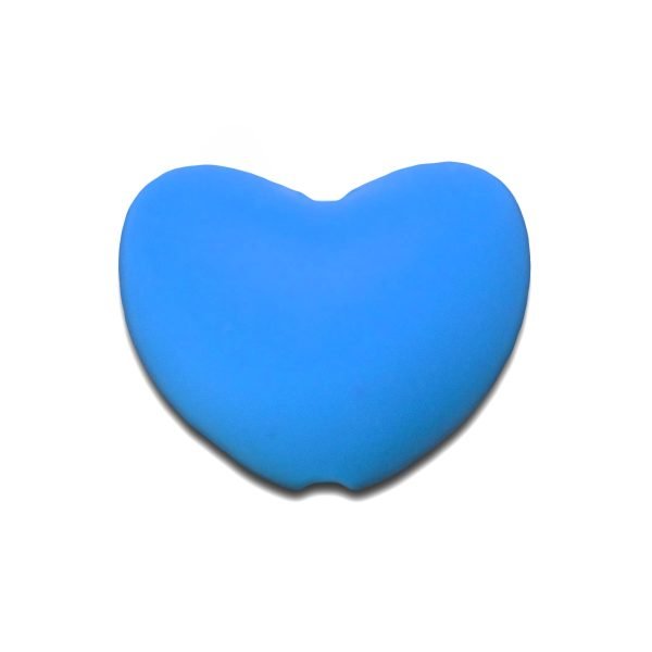 Силіконова бусинка, бусина для прорізувача зубів - Серце Блакитне - Зображення 1
