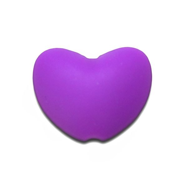 Силиконовая бусинка, бусина для прорезывателя зубов - Сердце Фиолетовое — изображение 1