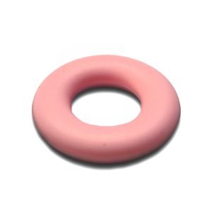 Силіконова бусинка, бусина для прорізувача зубів – Кільце Рожевий кварц