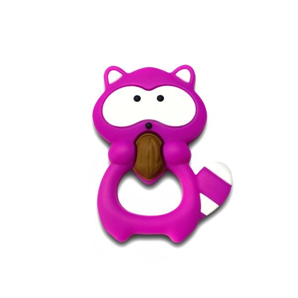 Силіконовий гризунець, прорізувач для зубів - Єнот Малиновий - Зображення 1