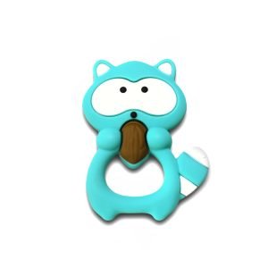 Силіконовий гризунець, прорізувач для зубів – Єнот Бірюзовий
