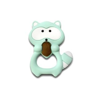 Силіконовий гризунець, прорізувач для зубів – Єнот М’ятний