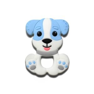 Силіконовий гризунець, прорізувач для зубів – Собачка Бебі блю