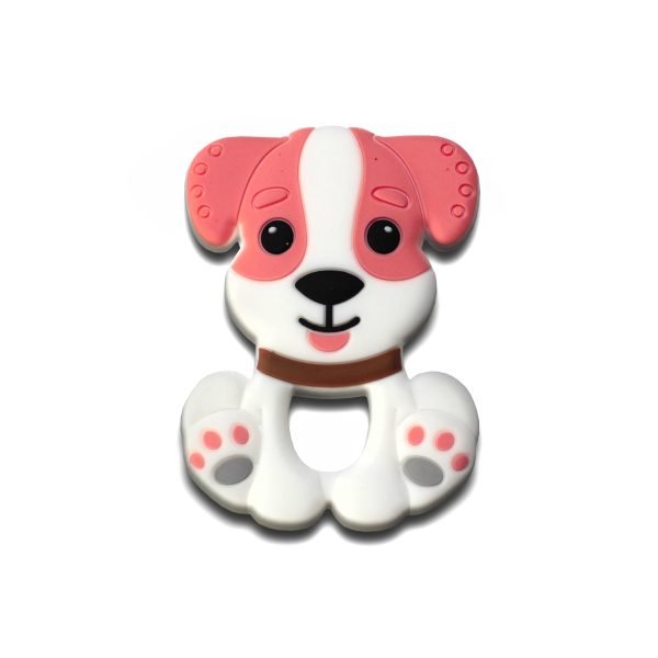 Силіконовий гризунець, прорізувач для зубів - Собачка Рожевий кварц - Зображення 1
