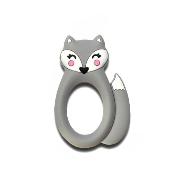 Силіконовий гризунець, прорізувач для зубів - Лисичка кільце Сіра світла - Зображення 1