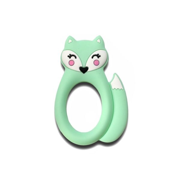 IMG_3445 Силиконовый грызунок, прорезыватель для зубов - Лисичка кольцо Мятная — изображение 1