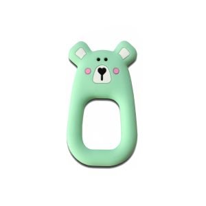Силіконовий гризунець, прорізувач для зубів – Ведмедик кільце М’ятний