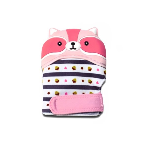 Рукавичка гризунець, для прорізування зубів - Єнот Рожевий кварц - Зображення 1