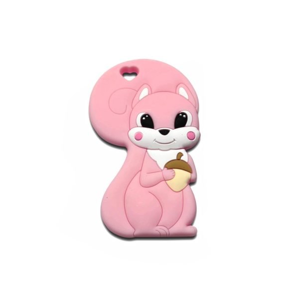 IMG_3468 Силіконовий гризунець, прорізувач для зубів - Білочка Рожевий кварц - Зображення 1