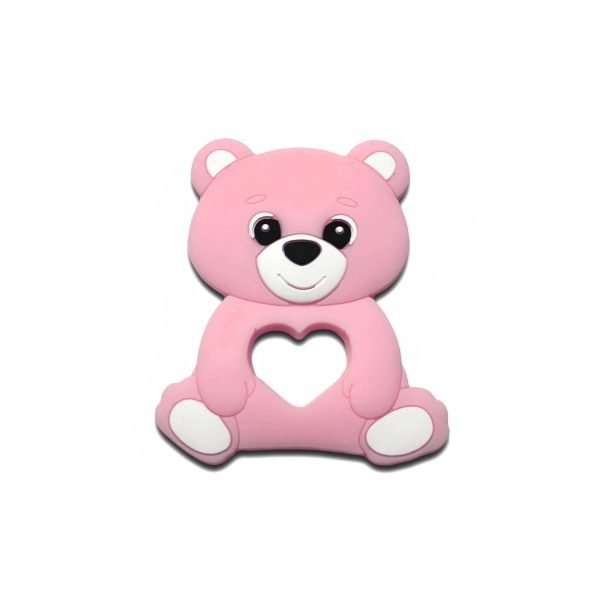 IMG_3481 Силіконовий гризунець, прорізувач для зубів - Ведмедик малюк Рожевий кварц - Зображення 1