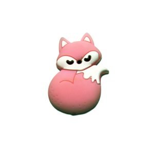 Силіконова бусинка, бусина для прорізувача зубів – Міні лисичка Рожевий кварц