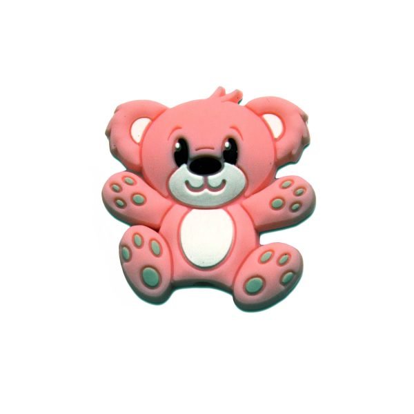 Силиконовая бусинка, бусина для прорезывателя зубов - Мини мишка Розовый кварц — изображение 1