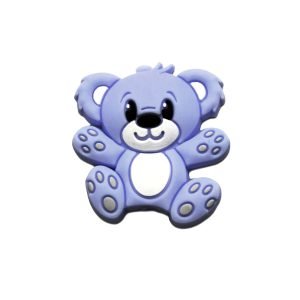 Силіконова бусинка, бусина для прорізувача зубів – Міні ведмедик Бебі блю