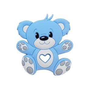 Силіконовий гризунець, прорізувач для зубів – Ведмедик плюшевий Бебі блю