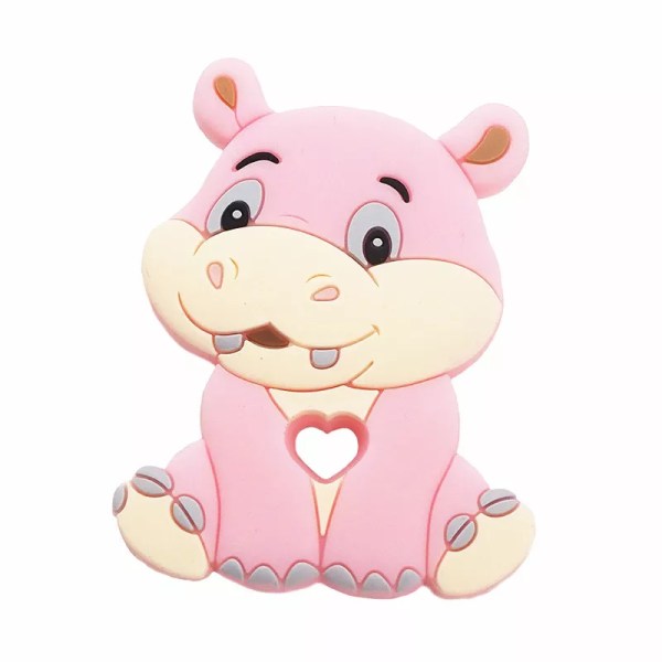 Силіконовий гризунець, прорізувач для зубів - Бегемот Рожевий кварц - Зображення 1