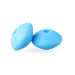 Силіконова бусинка, бусина для прорізувача зубів – Роздільник Блакитний