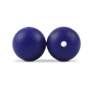 Силіконова бусинка, бусина для прорізувача зубів – Кругла 12мм Темно синя