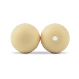 Силіконова бусинка, бусина для прорізувача зубів – Кругла 12мм Бежева