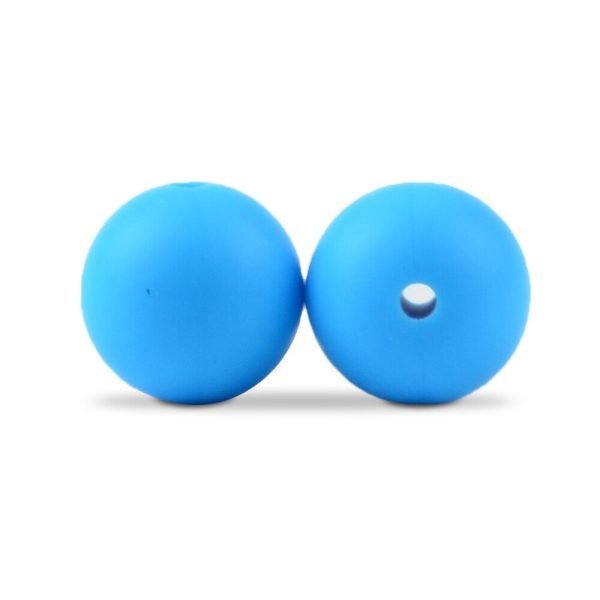 Силиконовая бусинка, бусина для прорезывателя зубов - Круглая 12мм Голубая — изображение 1