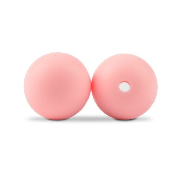Силиконовая бусинка, бусина для прорезывателя зубов - Круглая 12мм Розовый кварц — изображение 1