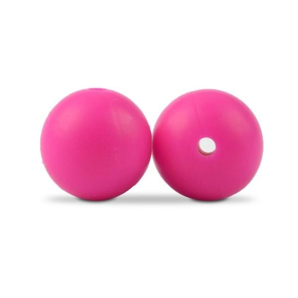 Силіконова бусинка, бусина для прорізувача зубів - Кругла 12мм Малинова - Зображення 1
