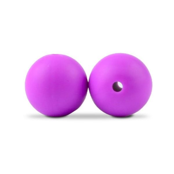 Силиконовая бусинка, бусина для прорезывателя зубов - Круглая 12мм Фиолетовая — изображение 1