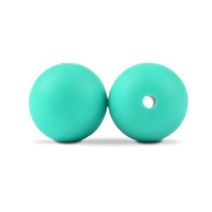Силіконова бусинка, бусина для прорізувача зубів – Кругла 12мм Бірюзова
