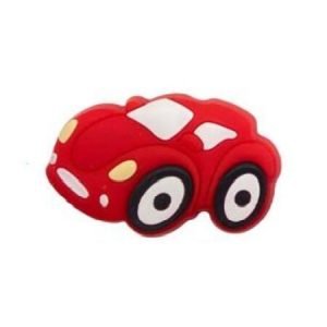 Силіконова бусинка, бусина для прорізувача зубів – Міні тачка Червона