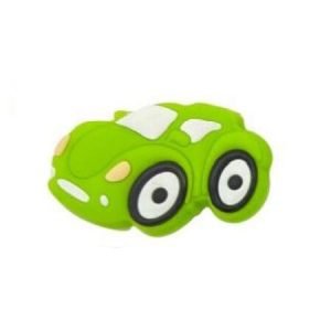 Силіконова бусинка, бусина для прорізувача зубів – Міні тачка Зелена