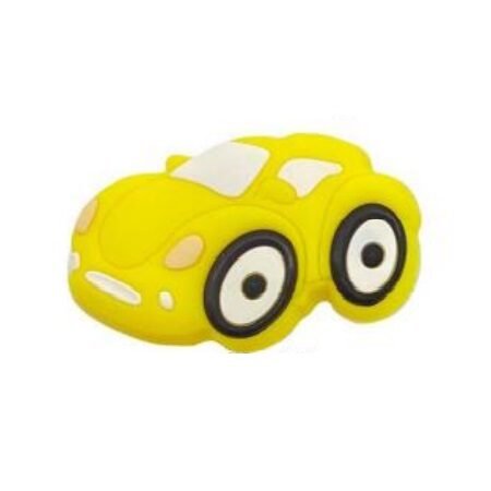 міні тачка жовтиа Силиконовая бусинка, бусина для прорезывателя зубов - Мини тачка Желтая — изображение 1