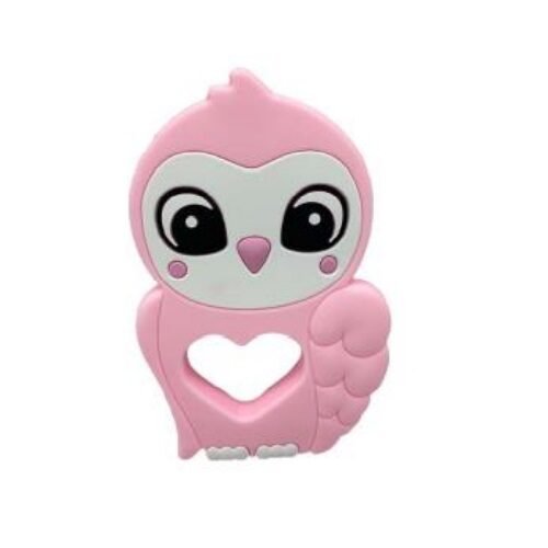 Сова кварц Силиконовый грызунок, прорезыватель для зубов - Сова Розовый кварц — изображение 1