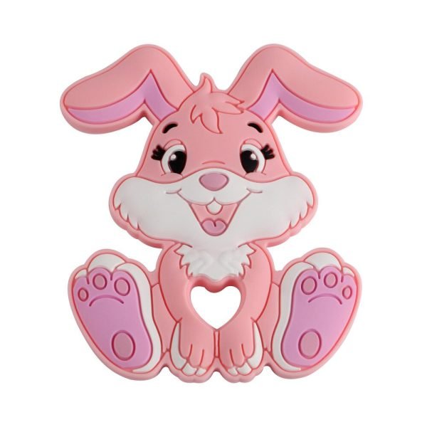 Силіконовий гризунець, прорізувач для зубів - Кролик Рожевий кварц - Зображення 1