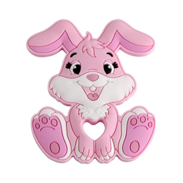 Силіконовий гризунець, прорізувач для зубів - Кролик Baby pink - Зображення 1